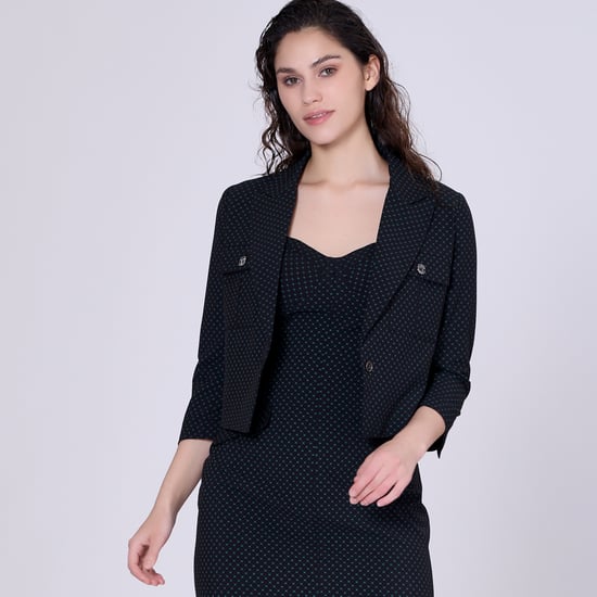 Safari pockets crop jacket with dots print - Image 1