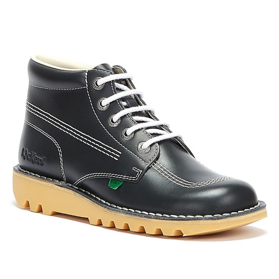 Kickers Mens Kick Hi Core Natural Leather Boots - (Navy Blue) - Image 2