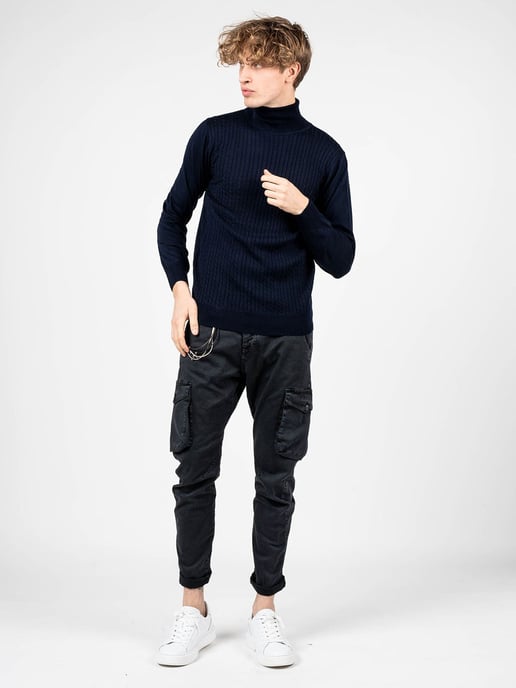Xagon Man Suéter del hombre azul oscuro - Image 5