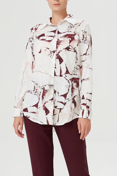 Straight shirt with marble effect print - Image 4