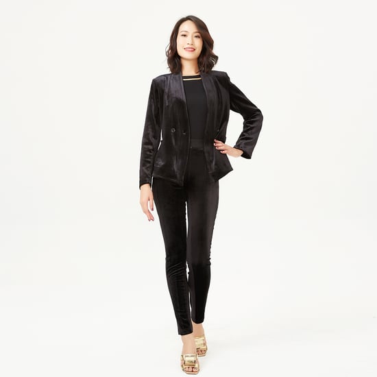 Flat neck velvet jacket - Image 2
