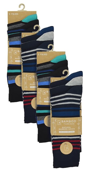 12 Pares Multipack Calcetines de Bambú para Hombre | Novedad Multicolor Acolchado Diseño Divertido Calcetines de Tripulación - Surtido - Image 2