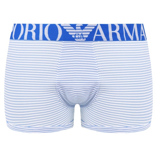 Emporio Armani Comfort Microfibra Mens Blue/White Cajas Shorts - Image 1