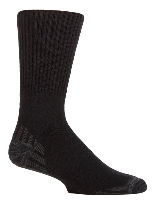 Calcetines Diabéticos para Caminar para Hombre | IOMI FOOTNURSE | Calcetines Acolchados Extra Anchos sin Costuras - Negro - Image 1