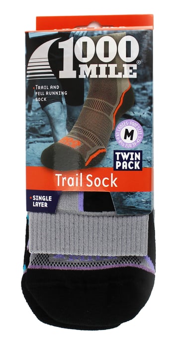 1000 Mile - Pack de 2 calcetines de lana merino de una capa para mujer - Grises - Image 2