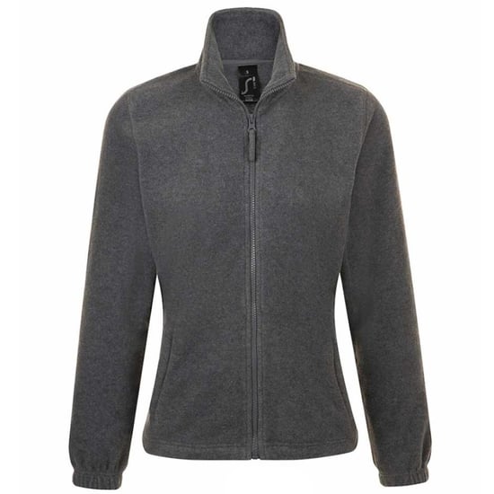 SOLS Womens/Ladies North Full Zip Fleece Jacket (Grey Marl) - Image 1