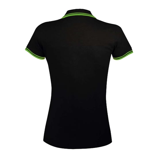 SOLS Womens/Ladies Pasadena Polo Shirt (Black/Lime) - Image 2