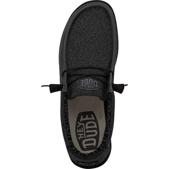 HEYDUDE Wally Sox Faux Suede Men's Micro Total Black Boat Shoes - Image 5