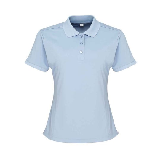 Premier Womens/Ladies Coolchecker Pique Polo Shirt (Light Blue) - Image 1