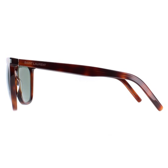 Gafas de sol Saint Laurent Square para mujer, brillo medio, havana sólido verde SL 526 - Image 3