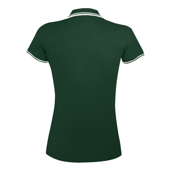 SOLS Womens/Ladies Pasadena Polo Shirt (Forest Green/White) - Image 2