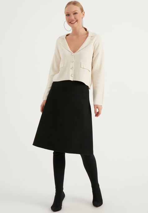 Wool Look Midi Skirt - Image 2