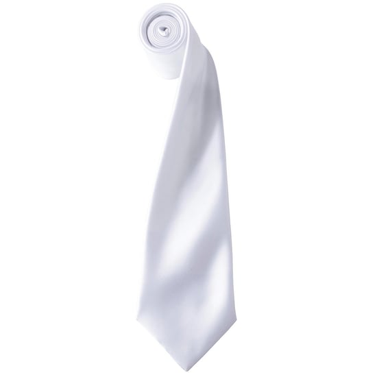 Premier Unisex Adult Colours Satin Tie (White) - Image 1