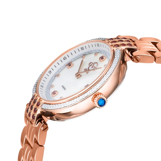 GV2 Women's  Matera 12804B Swiss Quartz Dimaond White MOP Dial Watch