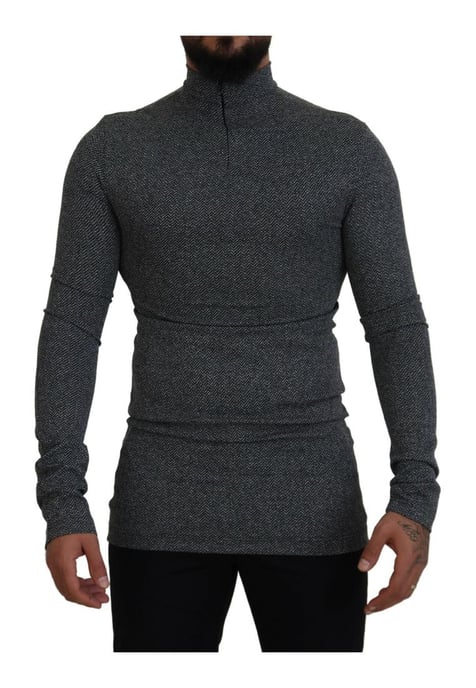 Suéter de cuello alto de nylon gris oscuro para hombre de Dolce & Gabbana - Image 1