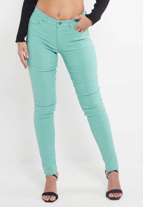 MYT Chinos ajustados y superelásticos para mujer, color verde menta - Image 3