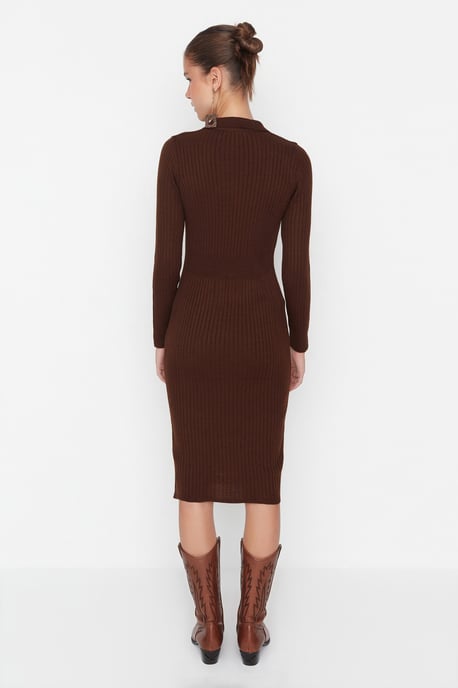 Trendyol Women's Polo neck bodycone Midi Dress - Image 5