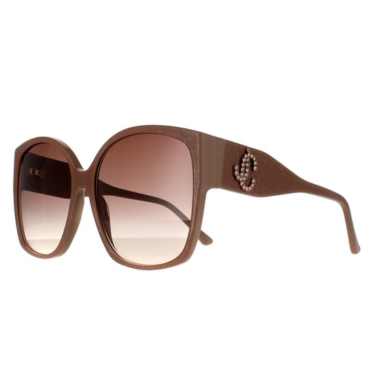 Jimmy Choo Square Womens Nude Glitter Brown Gradient Sunglasses