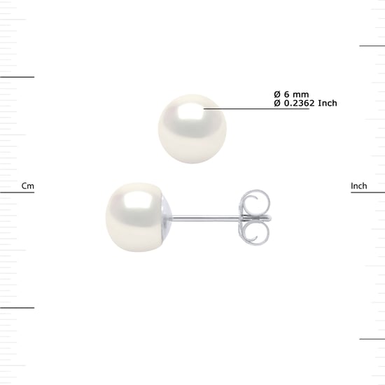 DIADEMA - Earrings - Real Freshwater Pearls - White