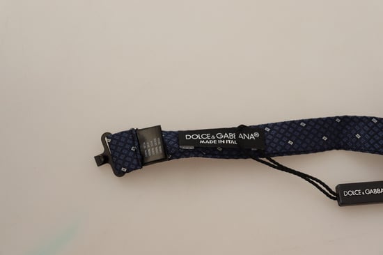 Pajarita Ajustable Papillon de Cuello para Hombre en Azul Oscuro con Patrón de Dolce & Gabbana - Image 3