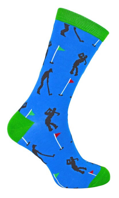 Mr Heron - Calcetines de Golf Divertidos para Hombre - Golfistas (Azul) - Image 1