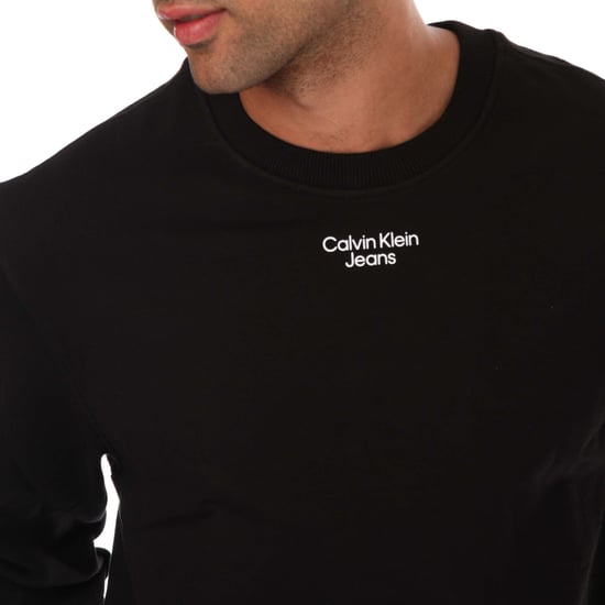 Sudadera de algodón afelpado relajada para hombre de Calvin Klein Jeans en negro - Image 3