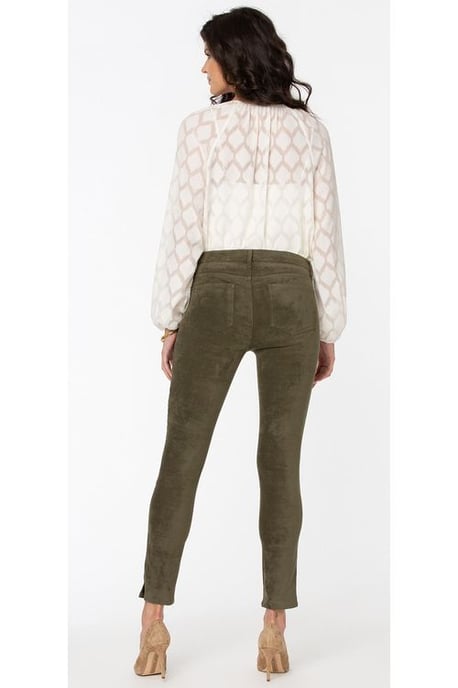Alina Skinny Green Faux Suede