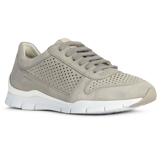 Geox D Sukie B Leather Women's Light Grey Trainers - Image 1