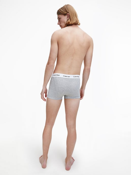 Calzoncillos Calvin Klein para hombre - 3 piezas - medio-alto - algodón elástico, negro/blanco/gris - Image 3