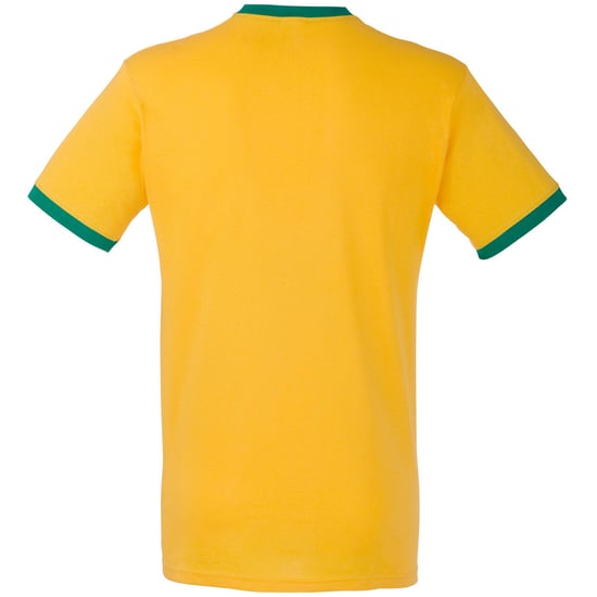 Fruit Of The Loom Mens Ringer Short Sleeve T-Shirt (Sunflower/Kelly Green) - Image 2