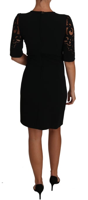 Vestido de cóctel negro con patrón de flores recortadas de Dolce & Gabbana - Image 2