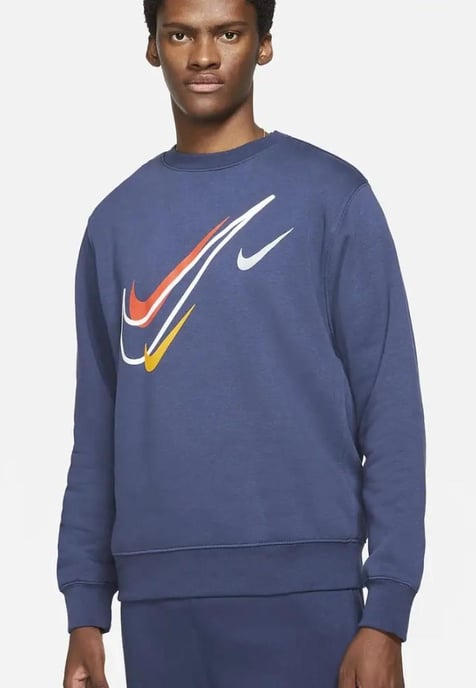 Sudadera con cuello redondo y logo multicolor de Nike para hombre en azul marino - Image 1