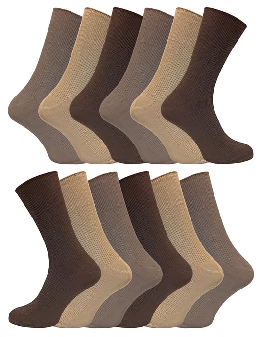 Paquete de 12 pares de calcetines 100% algodón para diabéticos - TSFD03 - Image 1