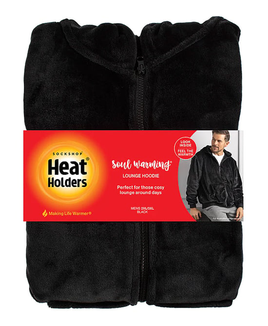 Heat Holders - Sudadera con capucha Soul Warming Soft Fleece Lounge para hombre - Negra - Image 2