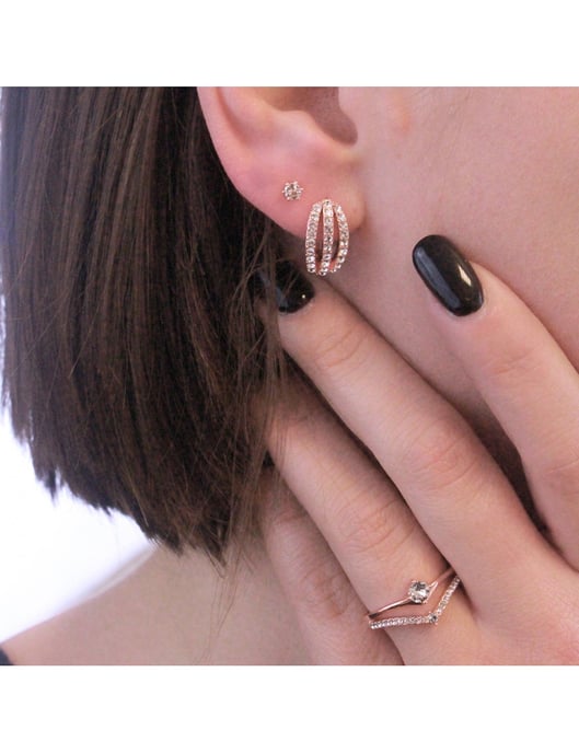 Pendientes Elegantes - Oro Rosa y Cristal - Image 2