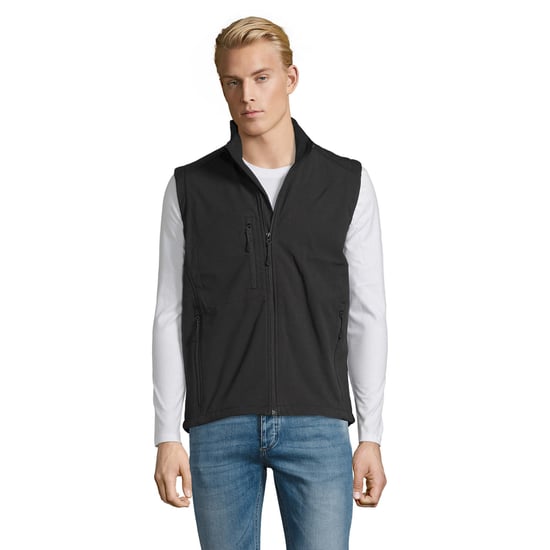 SOLS Mens Rallye Softshell Sleeveless Gilet (Black) - Image 1