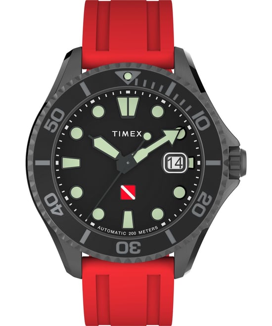 Timex Deep Water Tiburon Automatic Men's Red Watch TW2W21000 - Image 1