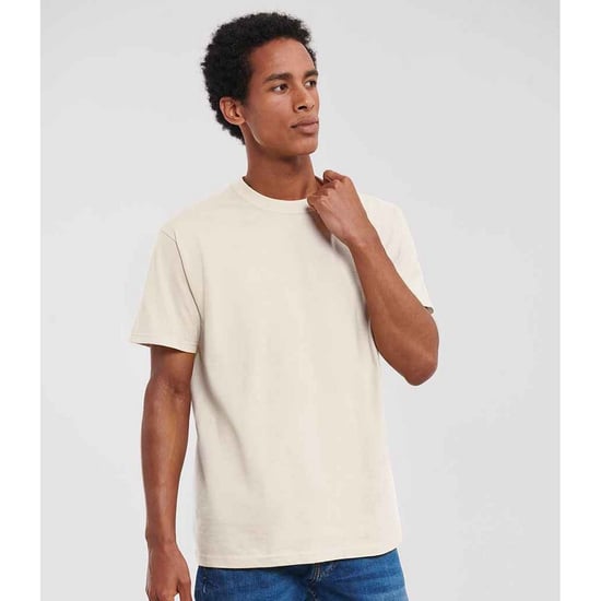 Russell Mens Ringspun Cotton Classic T-Shirt (Natural) - Image 3