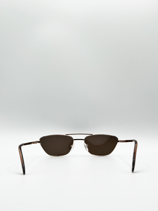 Angular avaiator style sunglasses