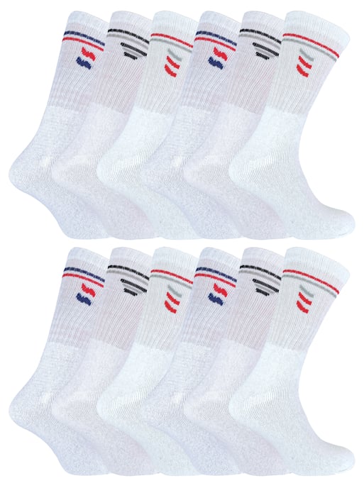 Sock Snob - 12 Pares de Calcetines Deportivos de Algodón para Hombre en Blanco y Negro - Blanco - Image 1