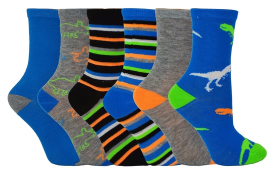 Calcetines Tobilleros Niños 6 Pares Surtidos Novedad | Colorido | Funky - Dinosaurios - Image 1