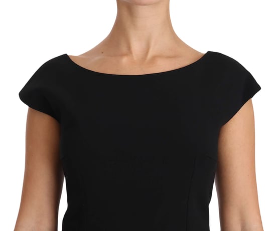 Vestido Largo Acampanado Ajustado Negro de Dolce & Gabbana - Image 2