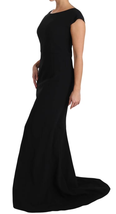 Vestido Largo Acampanado Ajustado Negro de Dolce & Gabbana - Image 5