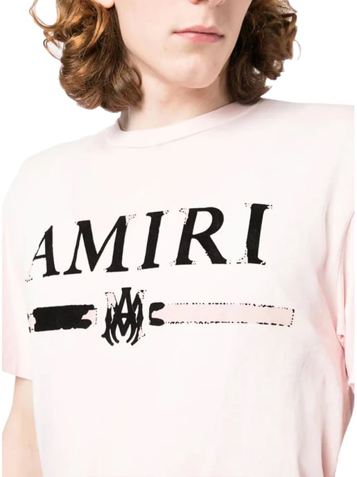 Amiri MA Bar Applique Logo T-Shirt in Pink