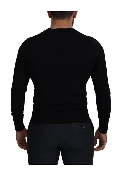 Suéter de punto negro de lana para hombre de Dolce & Gabbana - Image 4
