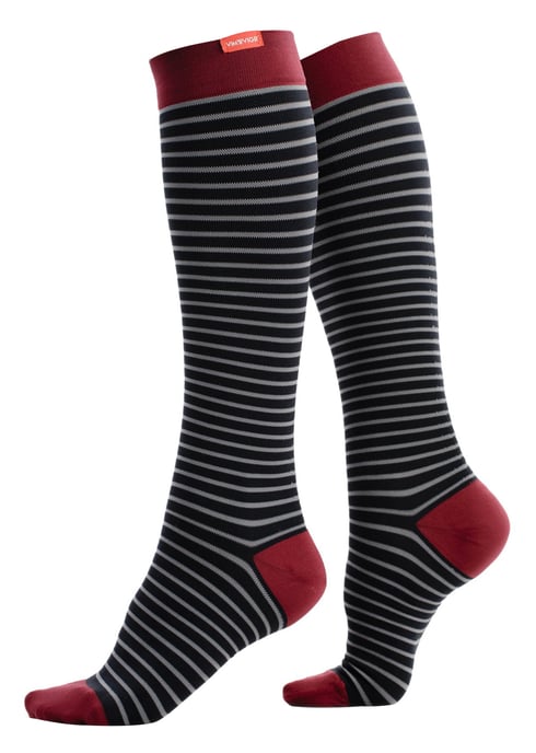 VIM&VIGR - Calcetines de compresión graduada 30-40 mmhg con nylon para hombre y mujer - Negro y gris - Image 1