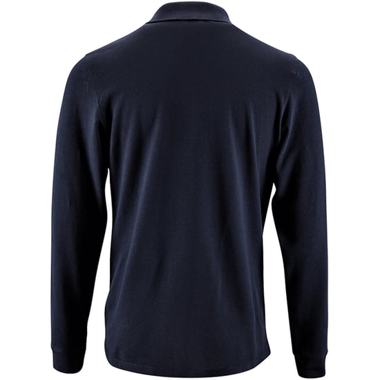SOLS Mens Perfect Long Sleeve Pique Polo Shirt (French Navy) - Image 2