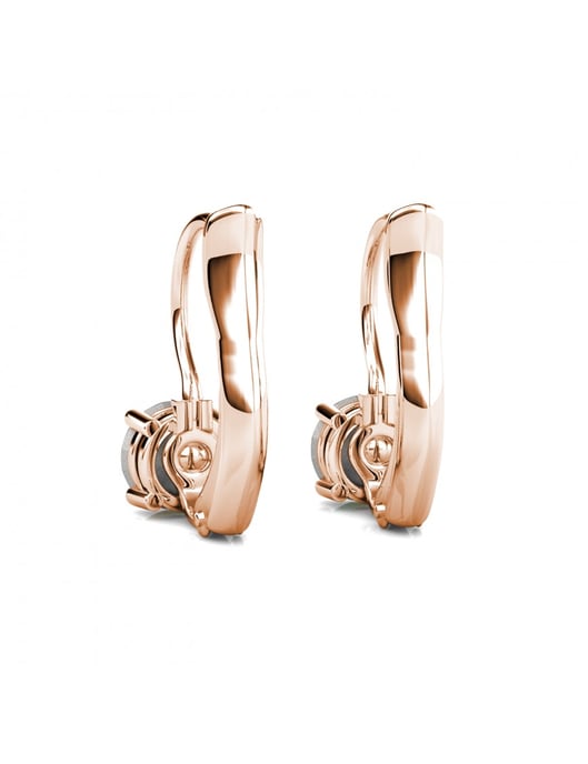 Pendientes Redondos - Oro Rosa y Cristal - Image 5