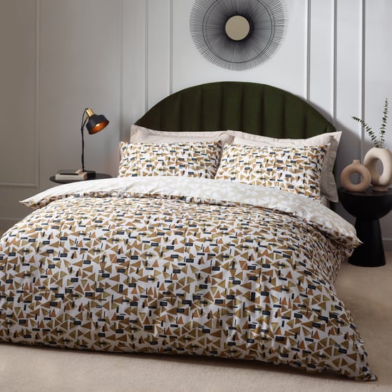 Hoem City Abstract Cotton Rich Reversible Duvet Cover Set