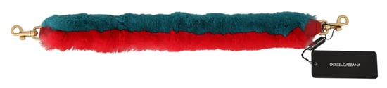 Correa de hombro de cuero de piel de conejo roja y azul para mujer de Dolce & Gabbana - Image 3